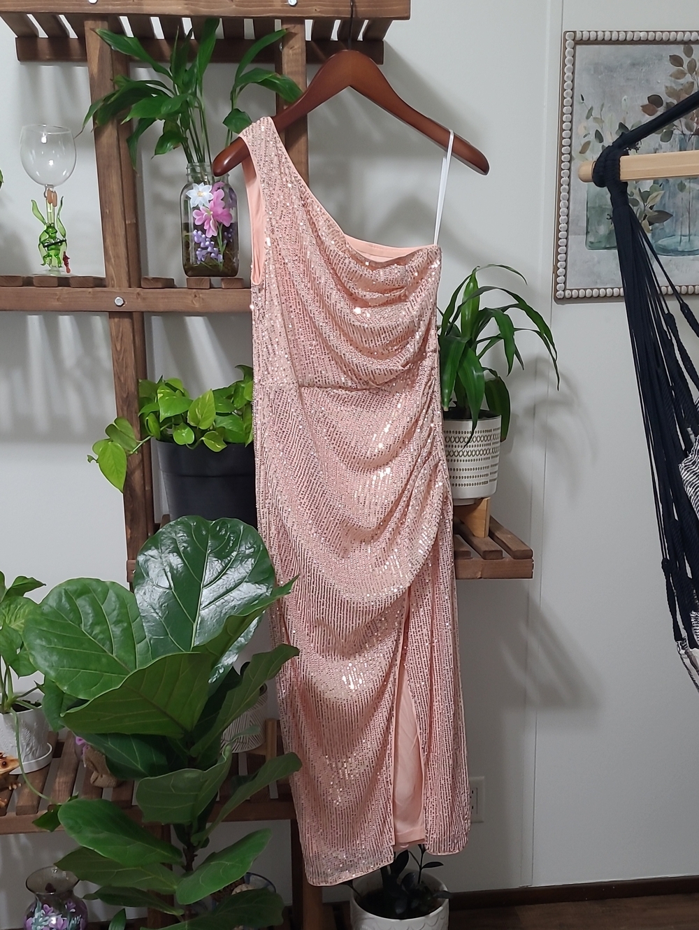 Grace Karin Pink Sequin Gown NEVER WORN!